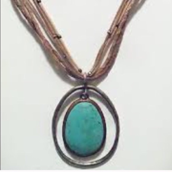 Necklace Silpada Necklace Turquoise Brass & Sterling Silver Necklace - Picture 6 of 9